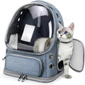 Cat Backpack Carrier, Breathable Cat Bubble Backpack for Kitty & Small Dog, Large Space Cat Carrier Backpack, Foldable Airline Approved Carrier for Trip Vet Travel up to 18lbs（Blue）