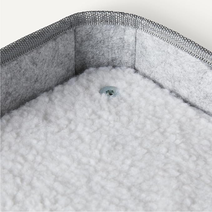 Amazon Basics 2-Cube Cat House with Sisal Scratch Pad and Dangle Toy, Grey