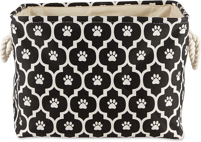 Bone Dry 6192 Pet Storage Collection Lattice Paw Print, Medium Rectangle, Black