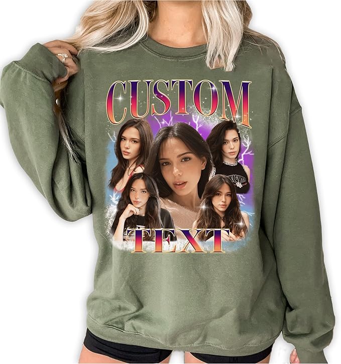NAZENTI Custom Bootleg Rap Tee, Custom T-Shirts with Picture, Retro Custom Bootleg, Valentine's Gifts for Him Her