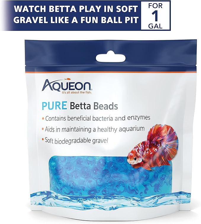 Aqueon Pure Betta Beads, Blue (Pack of 2)
