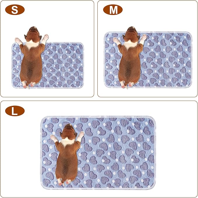 1 Pack 3 Blankets Super Soft Fluffy Premium Fleece Pet Blanket Flannel Paw Printed Throw for Dog Puppy Cat (Small 23x16'', Purple, Pink, Green)
