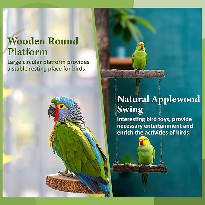 8pcs Natural Bird Perches for Cage, 5.9“ Small Wood Bird Perch for Parakeet/Cockatiel, Bird Cage Stick, Bird Branches for Cages, Birdcage Accessories for Parrot Conure