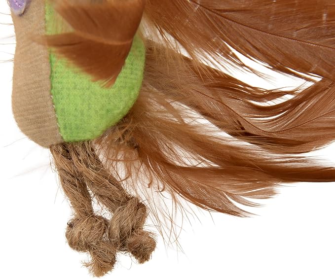 Instincts by SmartyKat 2-Pack HappyNip Love Mates Feather Birds Plush Cat Toys, Contains Catnip & Silvervine - Orange/Green, 2-Pack