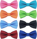 PET SHOW 8 Colors Dot Small Dogs Collar Embellishment Attachment Bow Ties Puppies Cats Collar Charms Accessories Slides Bowties for Birthday Wedding Parties Assorted Pack of 8