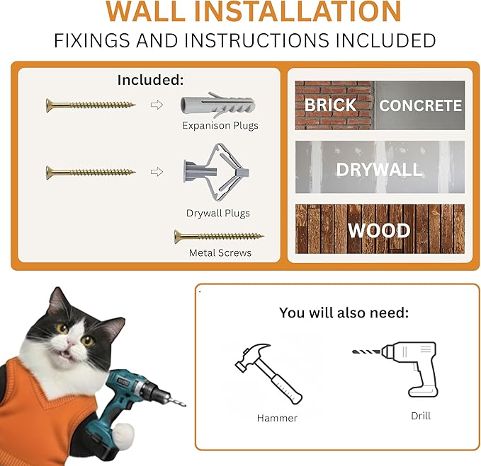 INICIO Cat Wall Shelves - Safe and Sturdy Cat Wall Furniture - Stylish Natural Wood Corner Shelf with 3 Steps for Cats up to 15lbs - Cushioned Perch and Stairs for Climbing and Playing - Black