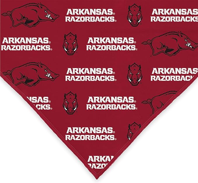 Arkansas Razorbacks Officially Licensed Bandana for Dogs and Cats | Fits Pets Great Gift Idea | Easy-to-Tie (Large, 28")
