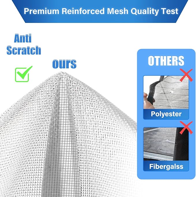 Magnetic Screen Door Upgraded PET Mesh Stronger Than Fiberglass and Polyester,Hands Free,Keeps Bugs Out,Pet & Kid Friendly,Suitable for Sliding Door,Large Patio Door and French Door-72''x80''