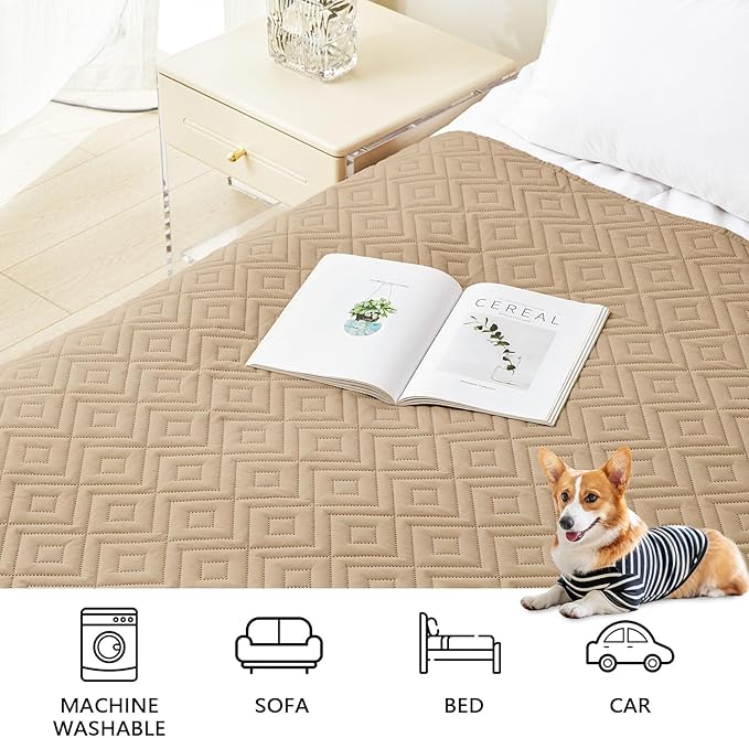 hyha Waterproof Dog Blanket, Soft Dog Bed Cover Pet Blankets, Waterproof Sofa Couch Cover for Dogs Washable, Reversible Pet Couch Covers for Sofa Furniture (40x70 Inch, Camel/Beige)