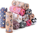 SHENLIU 18 Pcs Fleece Pet Blanket, 9 Style Small Fleece Pet Blanket Soft Warm Sleep Mat Fluffy Cute Puppy Supplies Paw Star Print Design Bed Blankets for Dog Cat Kitten Animals
