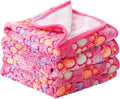 Tatuo 4 Pcs Dog Blanket for Pet Cat Blankets Indoor Puppy Teething Stuff Toys Paw Print Fleece Soft Blanket Sleep Mat for Guinea Pig Cage(Pink,Medium(30 x 20.5 Inch),Square)