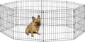 MidWest Homes for Pets Folding Metal Puppy / Dog Exercise Pen, Indoor/Outdoor Playpen with No Door, Provides 16 Sq Feet of Play Space, 24-Inches Tall, Black E-Coated