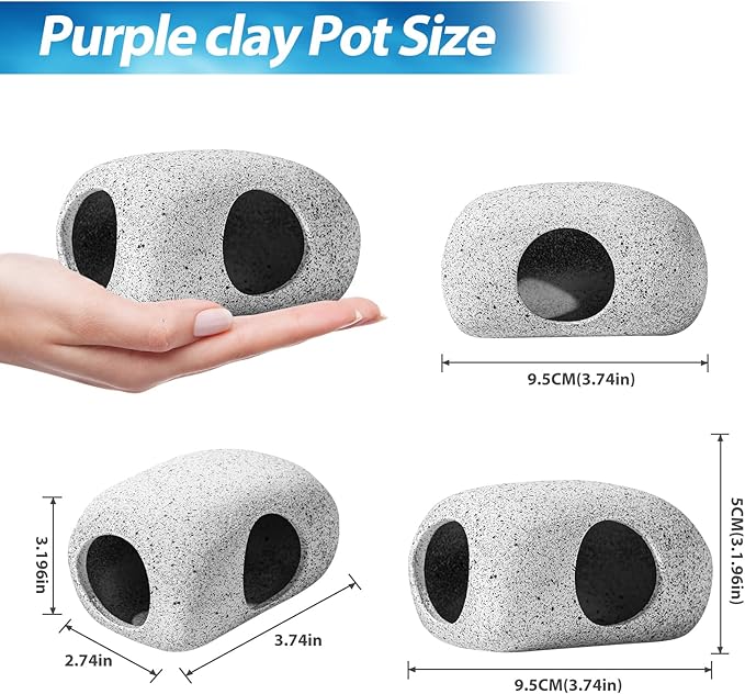 CousDUoBe 13Pcs Aquarium Hideaway Rock Cave Fish Tank Decorations quarium,Betta Toys Hideout Stones House,Safe and Non-Toxic Ceramic Fish Tank Ornaments（Style B）