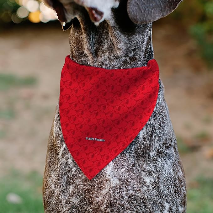 Peanuts Pet Bandana Peanuts Snoopy Face and Profile Pose Reds Slip On Collar Bandana Only