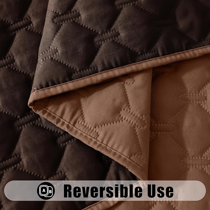 Smiry Waterproof Dog Bed Cover Blanket, Soft Reversible Pet Blanket, Washable Leakproof Cats Dogs Couch Cover for Sofa, Couch, Furniture (52x82 Inch, Brown/Chocolate)