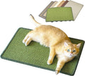 Cat Scratcher Mat, 23.6x15.7inch Natural Sisal Cat Scratchers for Indoor Cats with Velcro,Stick on Floor Cat Wall Scratcher,Horizontal Cat Scratch Mat Protect Furniture (Green Color)