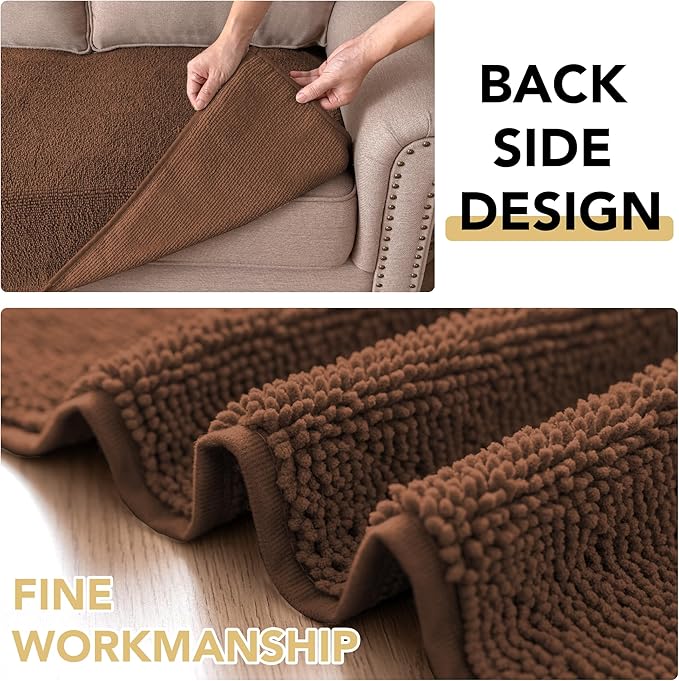 H.VERSAILTEX Non Slip Pet Couch Cover Chenille Dog Bed Protector Thick Soft Sofa Slipcover Pet Friendly Washable Couch Cushion Covers for Pets (68" x 82", Caramel)