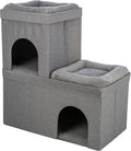 TRIXIE Double Crazy Cube Stackable Cat Condo with Sisal Scratching Surface & Reversible Plush Cushions, Tool-Free Assembly, Collapsible Modular Indoor Cat Furniture for Home Use, Supports up to 35 lbs