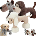 Linen Safari Companions, Squeaky Dog Chew Animals, with Durable Linen Material, Durable and Resistant to Chewing, for Relieve Dog's Boredom (Dog+Elephant+Sheep)