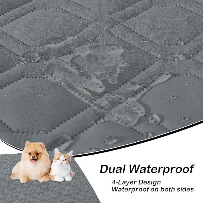 hyha Waterproof Dog Bed Blanket, Soft Pet Blankets, Waterproof Couch Cover for Dogs, Reversible Sofa Covers Washable for Furniture (40x90 Inch, Dark Grey/Dark Grey)