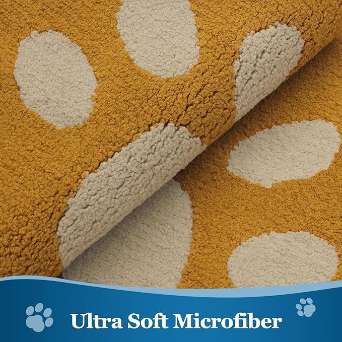 Buganda Dog Door Mat for Muddy Paws, Absorbent Dirt Trapper Washable Indoor Doormats, Non Slip Low-Profile Mud Mat for Dogs, Front Entrance Doormat for Inside Floor (48x30 Inches, Yellow)
