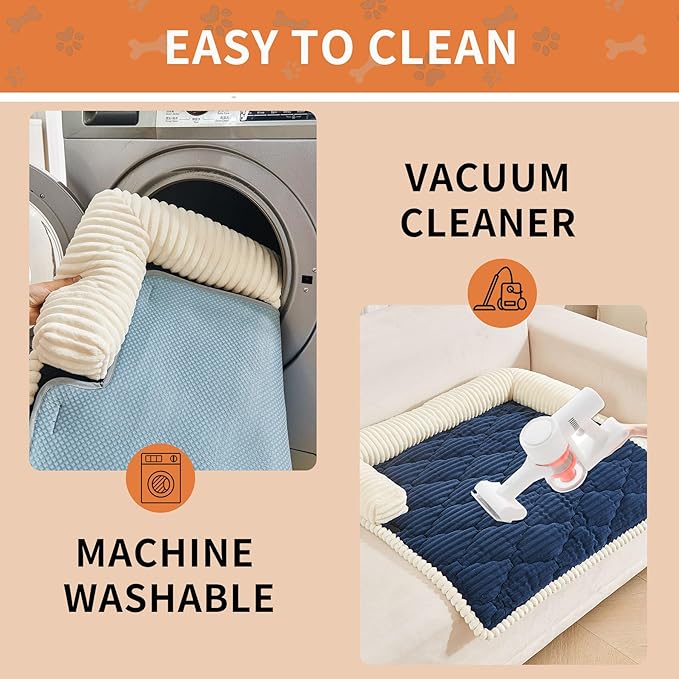 HAOMAIJIA Dog Couch Bed for Large Dogs, Non Slip Pet Couch Covers for Sofa Thick Soft Washable Dog Couch Cover Protector All Seasons Universal Dogs and Cats Bed Mat (Navy Blue, X-Large)