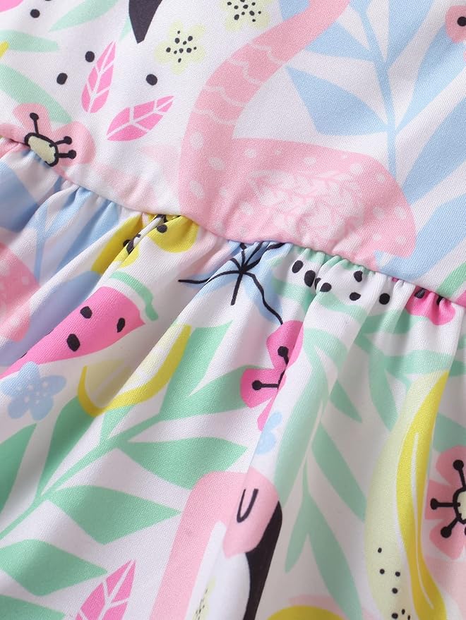 Toddler Baby Girls Summer Clothes Outfits Ruffled Sleeve Dinosaur Shirt Leopard Tops and Shorts Pants Sets 2PCS