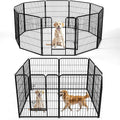 DUMOS Dog Playpen Indoor, Metal 40 Inch 8 Panels Foldable Pet Fence with Door, Outdoor Small Medium Large Dog Puppy Portable Exercise Play Pen for RV Camping, Trips, Play Yard