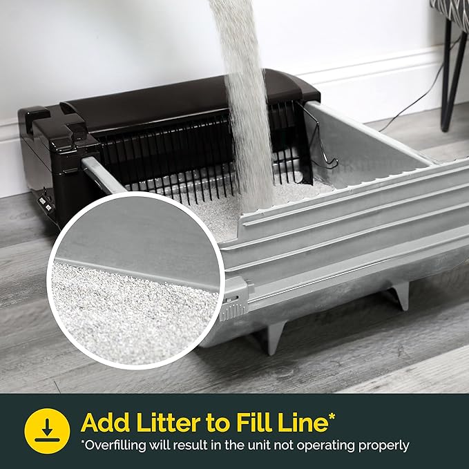 Pet Zone Self Cleaning Semi Automatic Cat Litter Box - Smart Scoop Cat Litter Box with 18 Bags & Carbon Filter for Up to Two Cats 6-16 Pounds