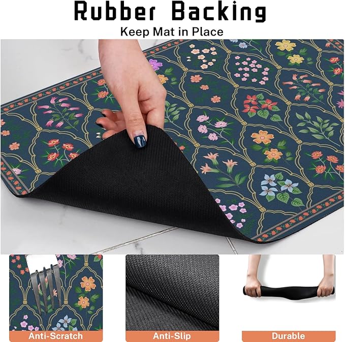 Absorbent Pet Dog Bowl Mat for Food and Water, Pet Cat Food Feeding Mat with Non Slip Rubber Backing, Dog Food Mats for Floors Waterproof, 17"x30"