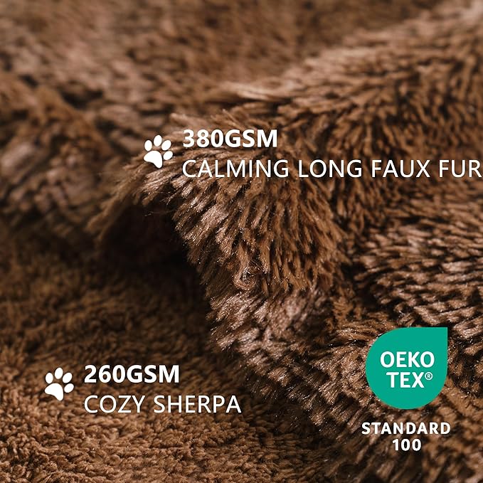 gogobunny Waterproof Dog Blanket for Couch & Furniture Protection - Super Soft Reversible Throw for Large Dogs & Cats, Calming Washable Fur & Sherpa Pet Blanket (60x80 Inch, Chocolate)