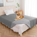 Waterproof Blanket for Bed, Reversible Dog Couch Cover Pet Sofa Furniture Protector Machine Washable King Size(82x102 Inch, Lightgrey+Darkgrey)