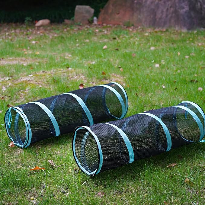 INTURN Cat Furniture Tent for Indoor and Outdoor Playpen Portable Cat Tunnels, Outdoor Kennel (2 Tunnels)