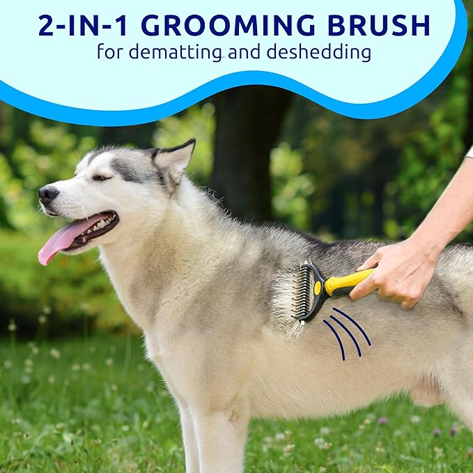 Pat Your Pet Deshedding Dog Brush For Shedding – Cat Brushes For Indoor Cats, Double-Sided Cat Brush Deshedding & Grooming Tool For Long Haired And Short Haired Dogs, Skin-Friendly