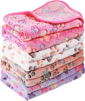 Tatuo 4 Pcs Dog Blanket for Pet Cat Blankets Indoor Puppy Teething Stuff Toys Paw Print Fleece Soft Blanket Sleep Mat for Guinea Pig Cage(White, Coffee, Pink, Purple,X-Large(41 x 30 Inch),Square)