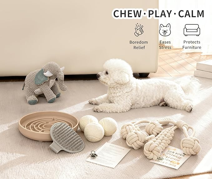 Dog Gift Basket – Puppy Starter Kit, Welcome New Puppy Gift Basket with Interactive Toys Bundle, Perfect Dog Birthday Set with Chew Toys, Pet Essentials for New Owners