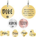 Ultra Joys Dog ID Tag, Custom Dog Tag Personalized Cat Tag, Pet ID Tag, Brushed Stainless Steel Round Dog Tag Gold Medium