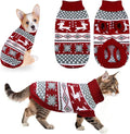 Cat Dog Christmas Sweater Pet Winter Warm Coat Pajamas Small Dog Sweaters Reindeer Snowflake Christmas Sweater for Large Cats Small Dogs (Reindeer, L)
