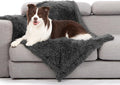 gogobunny Waterproof Dog Blanket for Couch & Furniture Protection - Super Soft Reversible Throw for Large Dogs & Cats, Calming Washable Fur & Sherpa Pet Blanket (40x50 Inch, Grey)