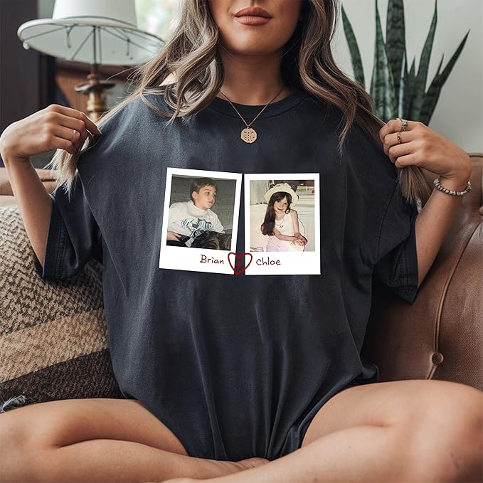 Custom Bootleg Rap Tee, Personalized Girlfriend Vintage Graphic T-Shirt, Photo Shirt, Valentine Birthday Gifts
