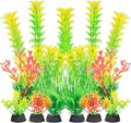 AQUANEAT Artificial Fish Tank Plants, Aquarium Decorations, Yellow Plastic Accessories, 10pcs