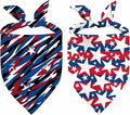 4th of July Dog Bandanas, 2PCS American Flag Patriotic Scarf, Independence Holiday Bandana,Premium Durable Triangle Reversible USA Bandana for Large Dogs