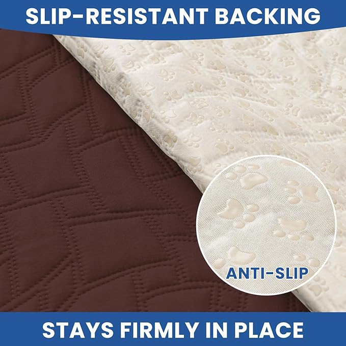 Waterproof Dog Blanket, Non-Slip Soft Pet Bed Cover, Couch Cover for Dogs Washable, Protects Sofa, Furniture, Crate, Car, Tear Resistant Leakproof Pet Blanket (82x82 Inch, Coffee)