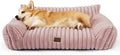 Bedsure ComfyFleece™ Cute Dog Couch for Medium Dogs - As Seen on TV on Good Day New York, Dog Couch Bed with Removable, Washable Cover, Supportive Pet Sofa, for Medium Large Dogs, 36inch, Blush Pink