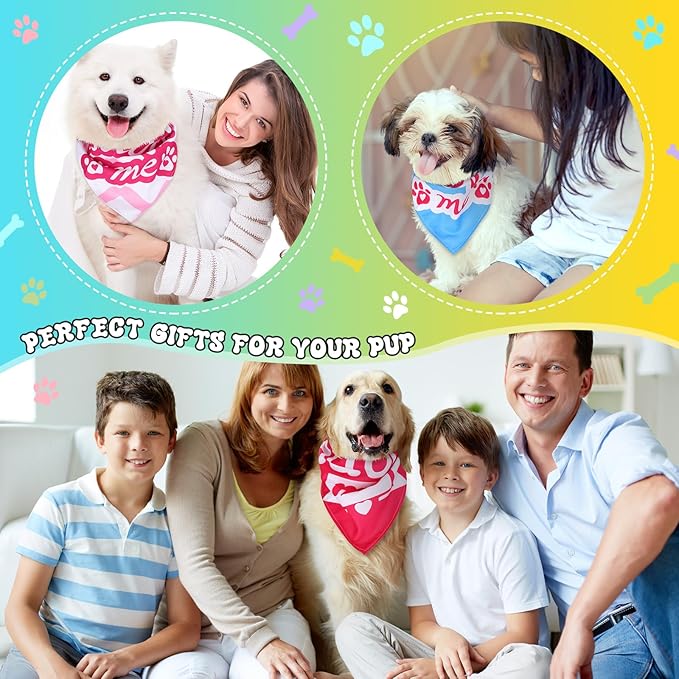 30 Pcs Adopt Me Dog Bandanas Bulk Pet Bibs Colorful Triangle Scarf Pet Adopt Me Bandanas for Medium Large Dogs Birthday Adoption Grooming Costume Decor