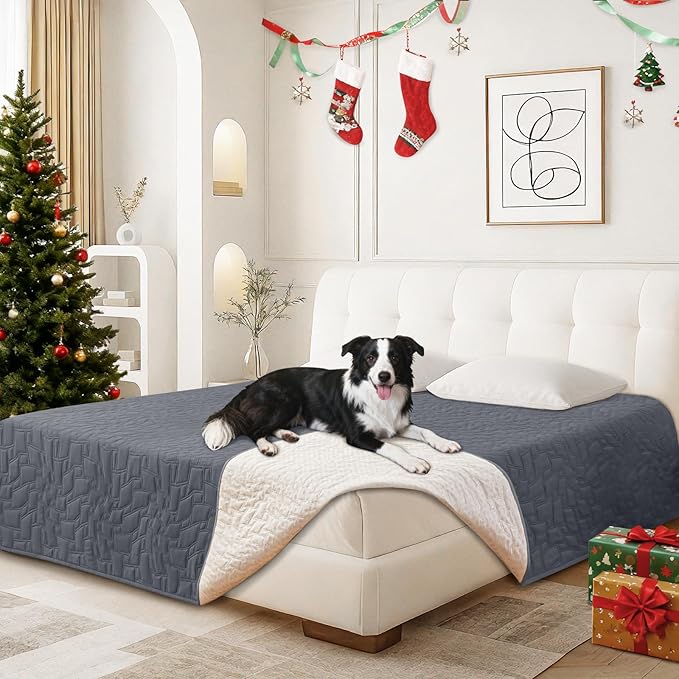 Waterproof Couch Covers for Pets, Waterproof Dog Bed Cover, Anti-Slip Soft Dog Blankets, Couch Cover for Dogs Washable, Pet Blanket for Puppy Large Dogs Cat (30x53 Inch, Dark Grey)
