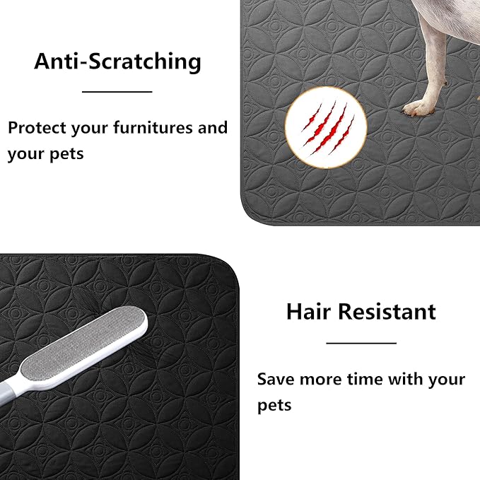 Waterproof Dog Blanket, 82x102 inches Pet Couch Covers for Sofa, Bed Furniture Protector from Dogs Washable and Reversible-Black+Darkgrey
