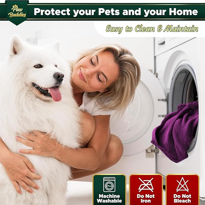 Paw Buddies Waterproof Blanket 80"x90" – Reversible Microfleece Throw for Couples, Pets & Family – Leakproof, Machine Washable Bed & Sofa Protector for Home or Travel