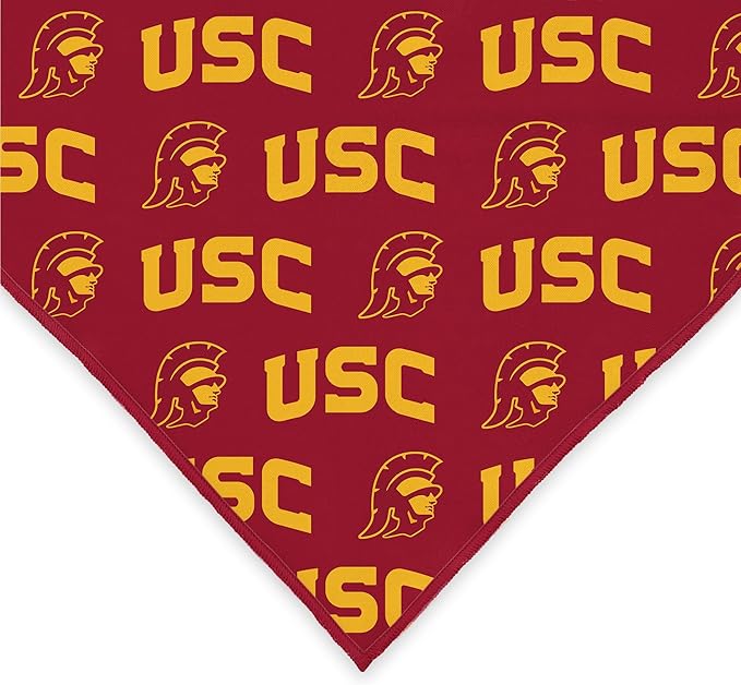 USC Trojans Officially Licensed Bandana for Dogs and Cats | Fits Pets Great Gift Idea | Easy-to-Tie (Large, 28")