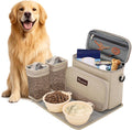 Modoker All-in-One Dog Travel Bag Airline Approved Pet Cat Tote Organizer for Weekend Trips, 2 Bowls, 2 Food Containers & Feeding Mat